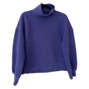 Calia Royal Purple Textured Cloud Knit Turtleneck Pullover Sweater Size XS
